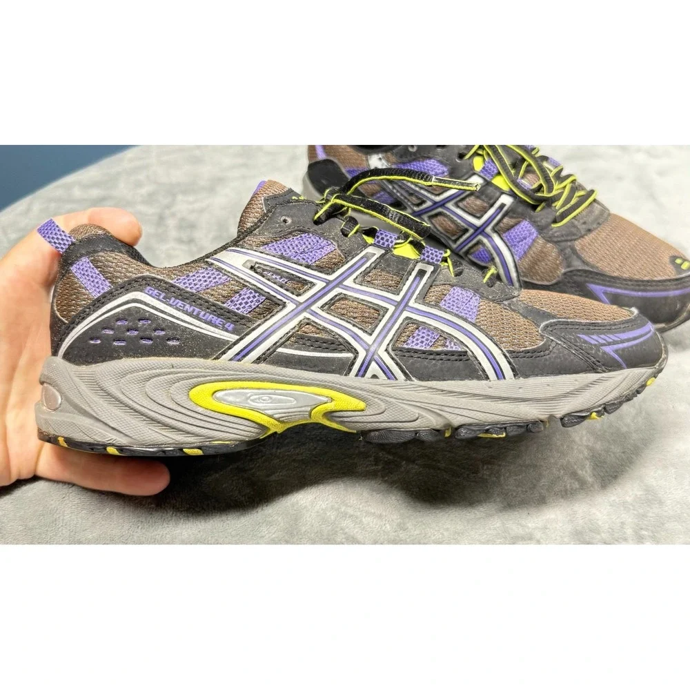 Asics Gel Venture Shoes Womens 8.5 Brown Purple Yellow Trail Running